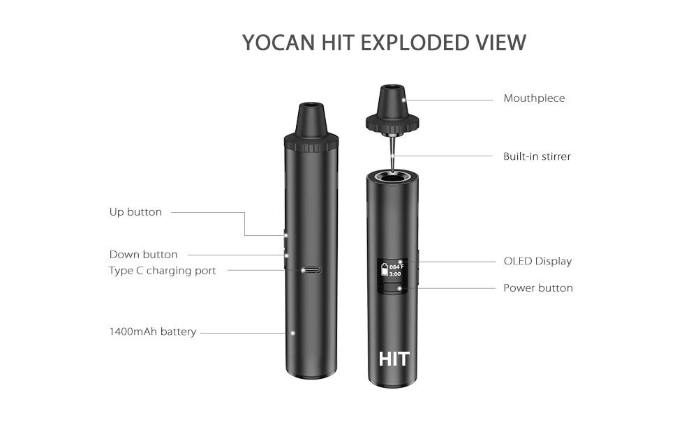 Original Yocan Hit Dry Herb Va - Vaping Area avis et prix