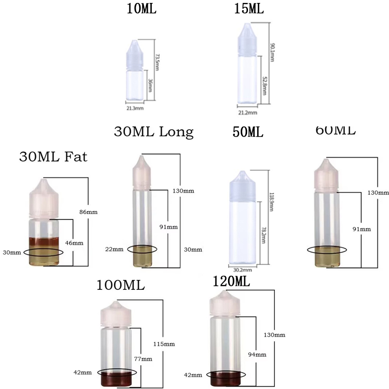 5Pcs 10/15/30/50/60/100/120ml  - Juice Bottle Dropper avis et prix