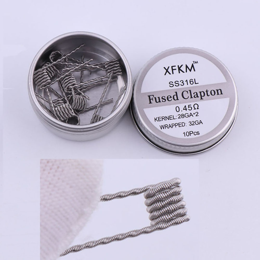 SS316L 10Pcs/Box Prebuilt Coil - Clapton Wire Pre Built avis et prix