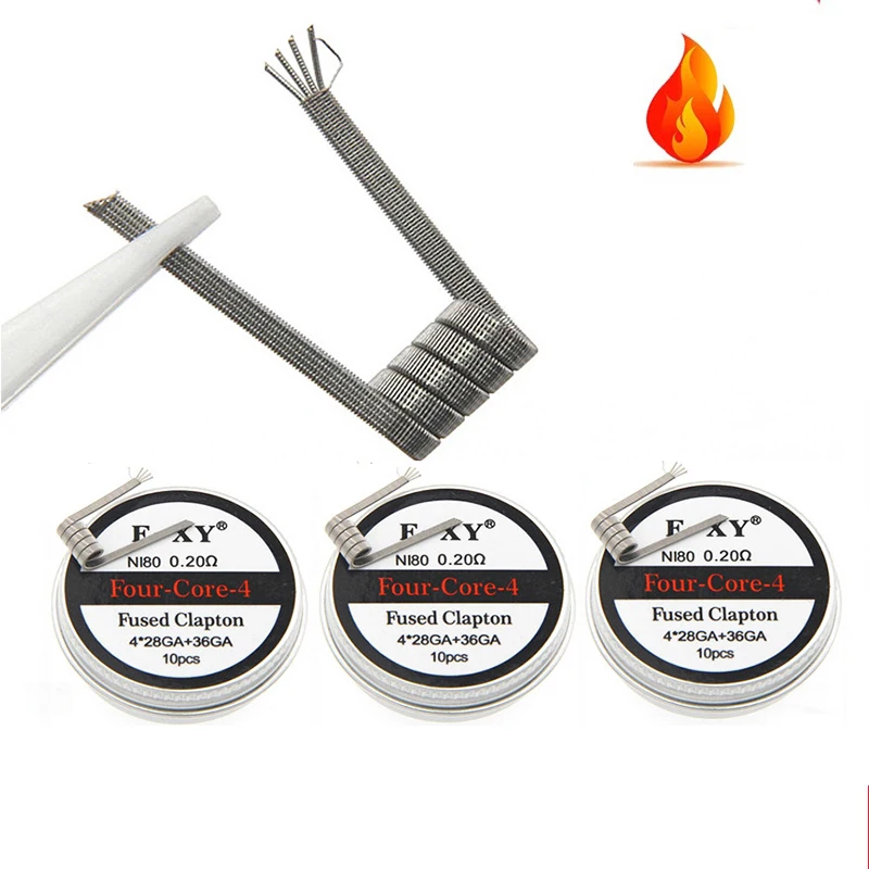 10pcs/box Ni80 Prebuilt Coil 2 - Clapton Wire Pre Built avis et prix