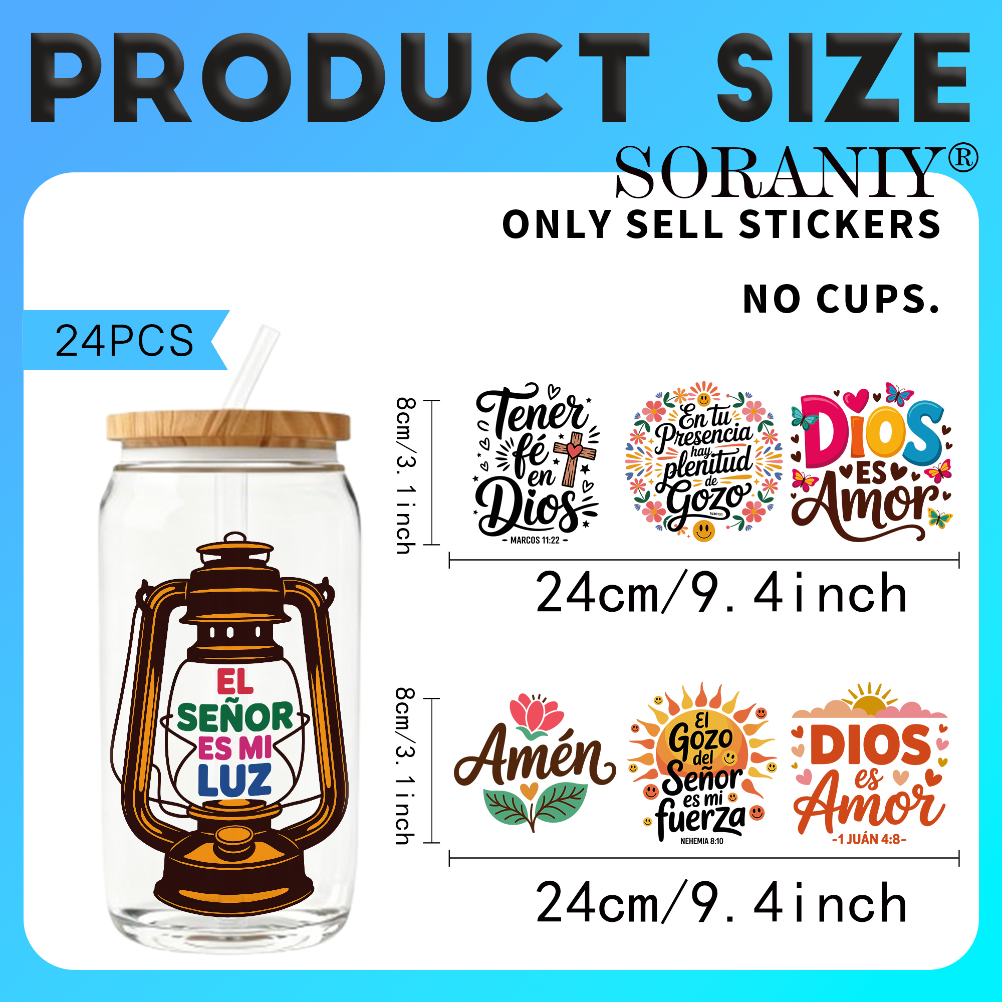 24PCS/Set Spanish Bible Verse  - Rdta Tank Glass avis et prix