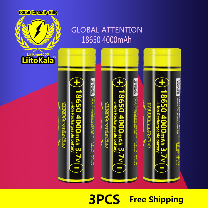3pcs LiitoKala King4000 Highes - Vape Battery 18650 avis et prix