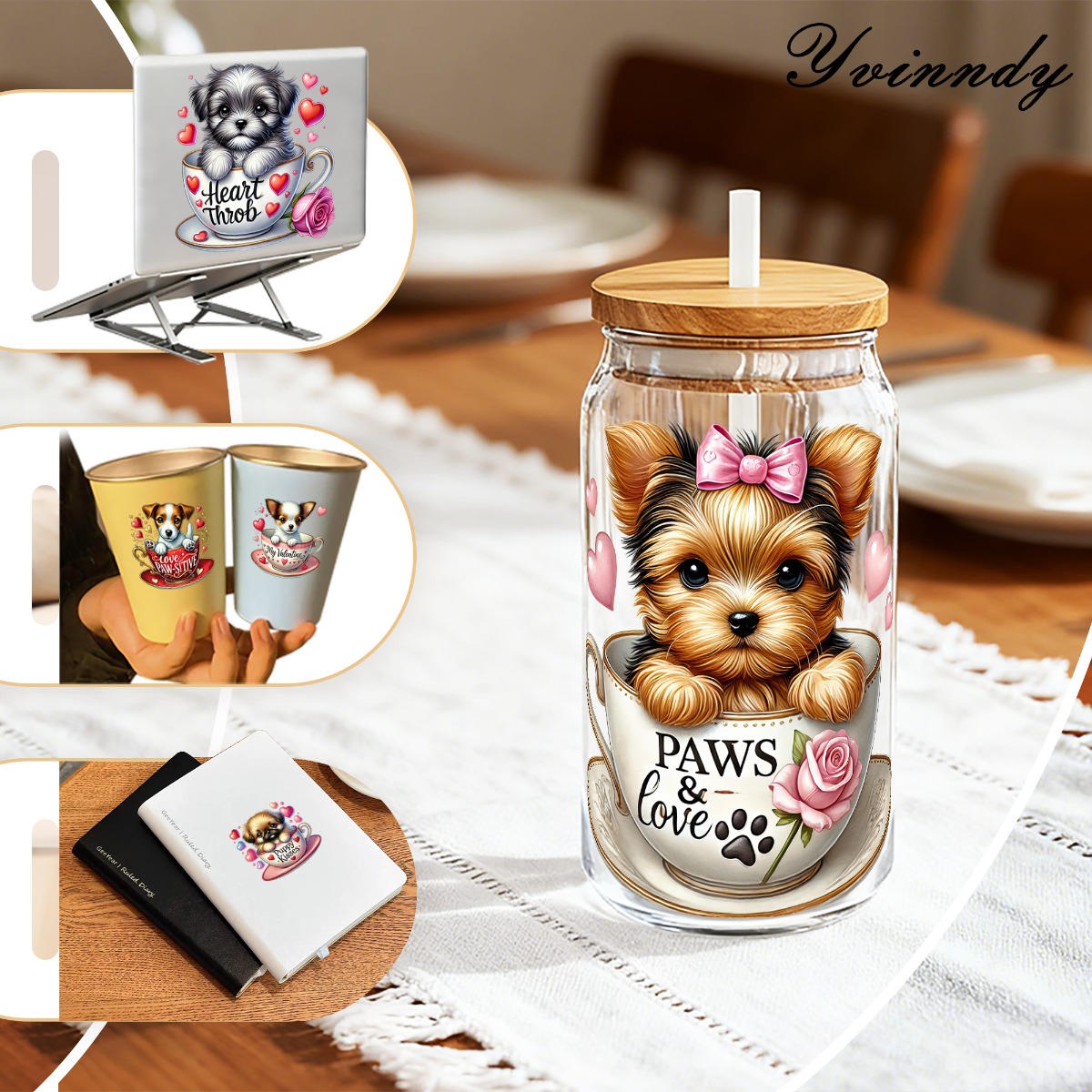 5Pcs/Set Valentines Puppy 16OZ - Rdta Tank Glass avis et prix