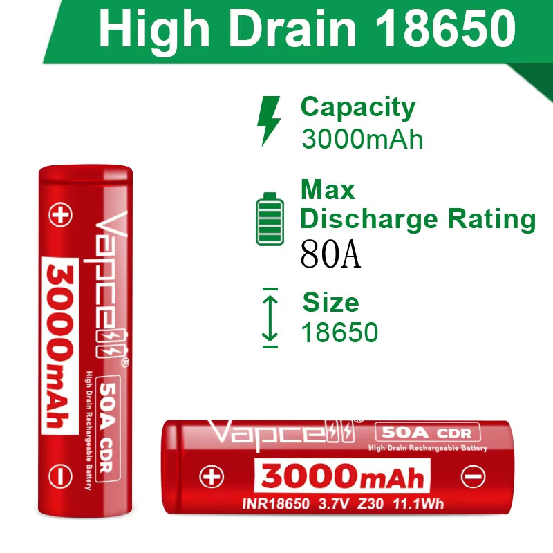High Drain INR18650 Battery Va - Vape Battery 18650 avis et prix