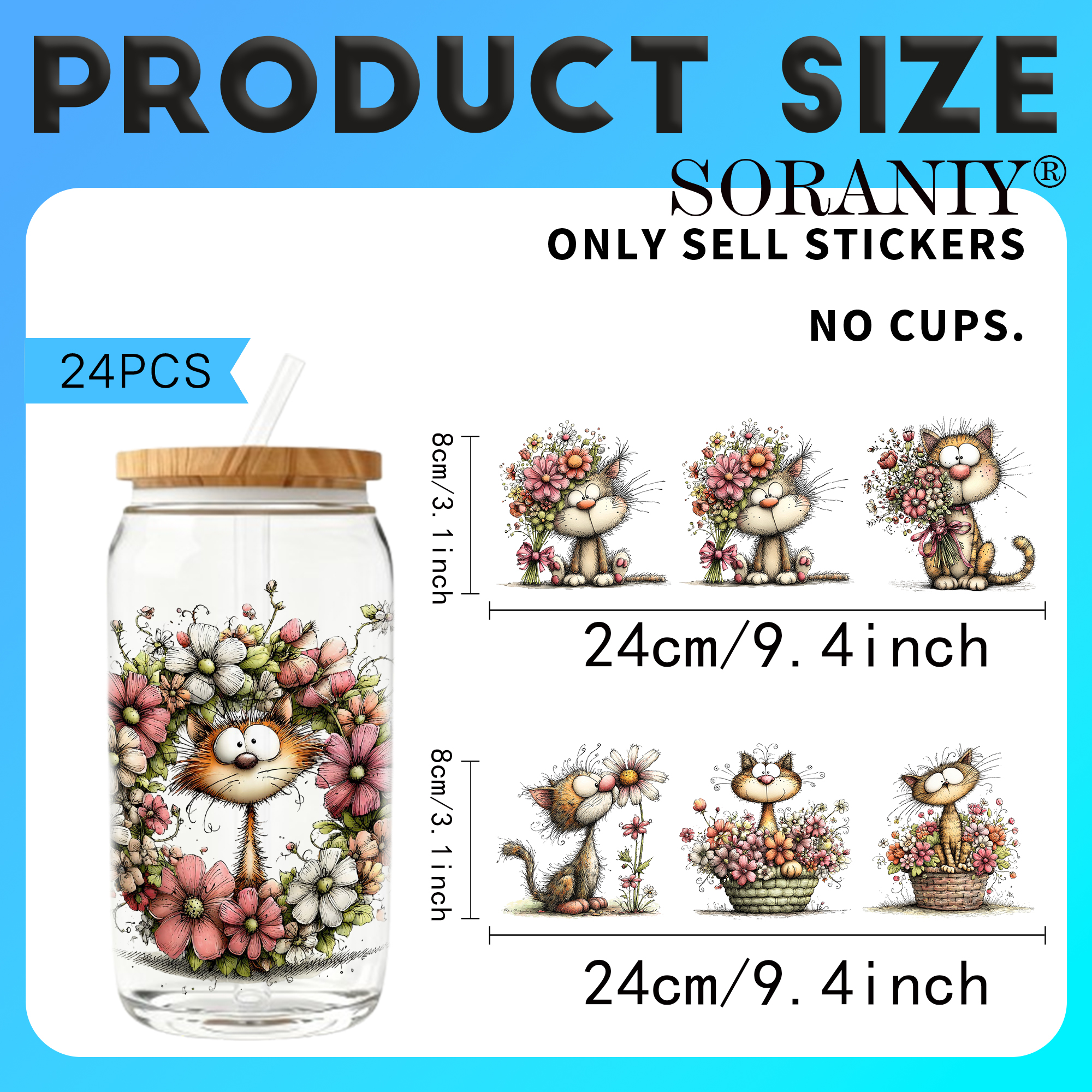 24PCS/Set Whimsical Floral Cat - Rdta Tank Glass avis et prix