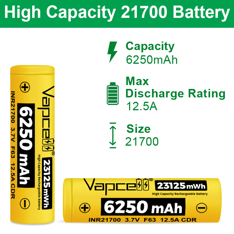 New Vapcell F63 21700 Battery  - Vape Battery 18650 avis et prix