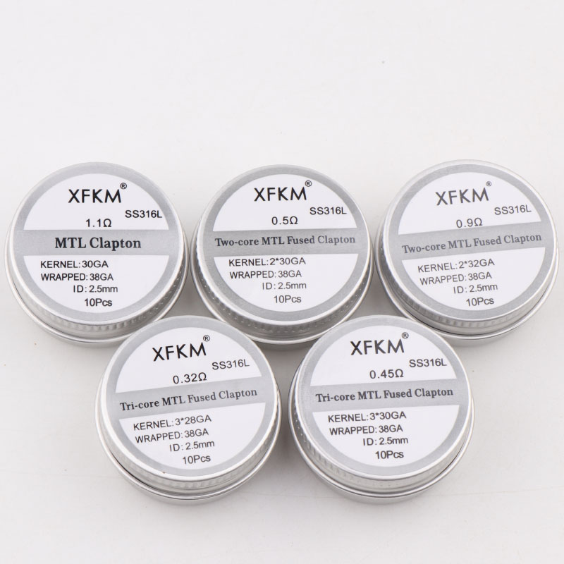 NEW XFKM 10PCS/box NI80/A1/SS3 - Clapton Wire Pre Built avis et prix