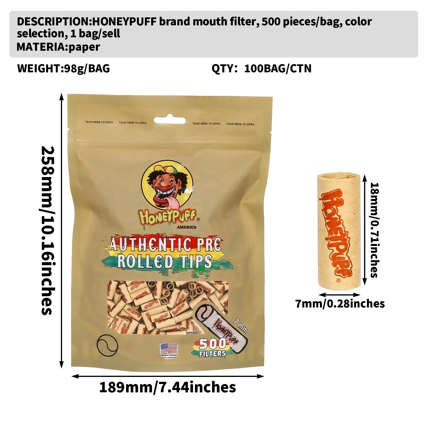 500Pcs/Lot Natural Unrefined P - Smoking & Vaping Accessories avis et prix